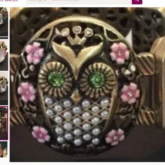 BETSEY JOHNSON OWLS & MIXED STONE STRETCH BRACELET - Picture 5 of 9